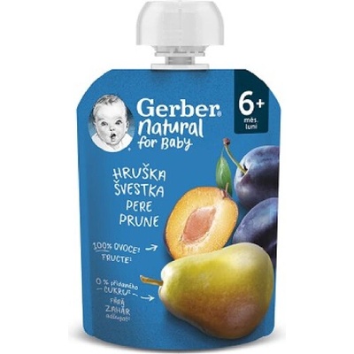 Gerber Natural kapsička hruška a švestka 90 g – Zboží Mobilmania