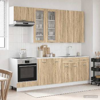 vidaXL Кухненски единица LYON 8 pcs Дъб сонома Инженерна дървесина (3438213)
