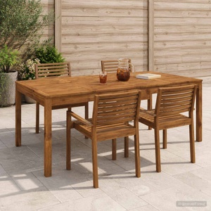 vidaXL Маса за вечеря в градината Натурално 196 x 100, 5 x 75 см (901254)