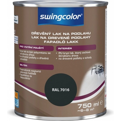 Swingcolor Podlahový lak na dřevo antracitově šedý 0,75 l 6160.T0750.7016