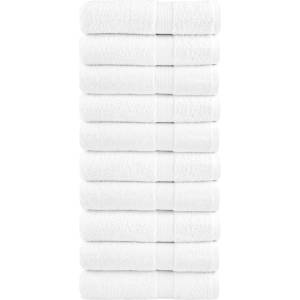 vidaXL Премиум кърпи за баня SOLUND 10 бр бели 70x140 см 600 gsm (137130)