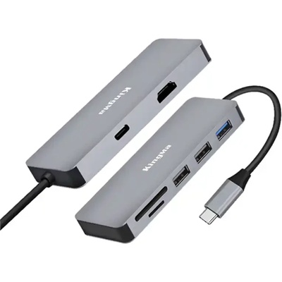 KingMa 7 в1 USB-C хъб за Macbook с HDMI и TFSD четец на карти KingMa