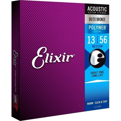 Elixir 013-056 Polyweb 80/20 Bronze Medium 11100