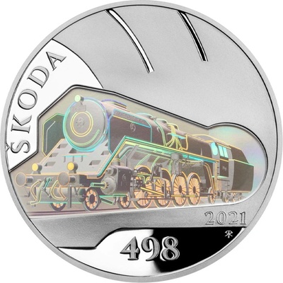 Česká mincovna Parní lokomotiva Škoda 498 Albatros s hologramem 500 Kč 2021 stříbrná mince Proof 25 g – Hledejceny.cz