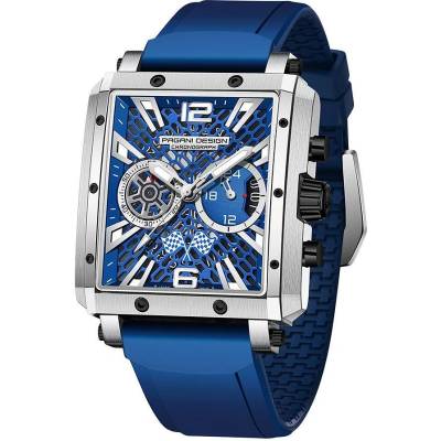 Мъжки часовник Pagani Design Perseity, Кварцов, Хронограф, Син / Сребрист (PD-1725-BLUE-SILVER)