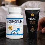 CupidOn USA Titan gel за уголемяване на пениса Титан гел платинум + POTENCIALEX капсули секс стимулант