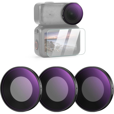 NEEWER ND filter set compatible with DJI Osmo Nano (ND8/16/32), pack of 3, screw-on gray filter for action cam lens, multi-coated optical glass, photography accessories with screen protector - FL-N4