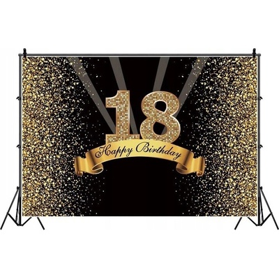 Vinylové fotografické pozadí 18. narozeniny, vícebarevné, 1,50 m x 2,5 m