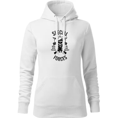 DRAGOWA дамски суитшърт с качулка, Special Forces, бял, 320г/м2 (5944)