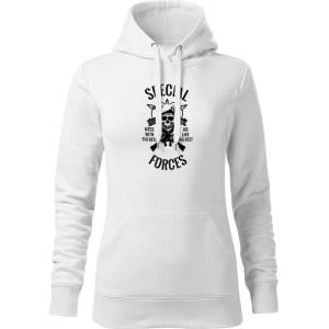 DRAGOWA дамски суитшърт с качулка, Special Forces, бял, 320г/м2 (5944)