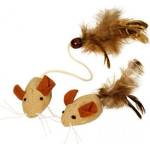 Kerbl Играчка за котки Kerbl Mice with Feathers Nature - Мишка натурална с пера 2бр - 4, 5 см - Kerbl Германия 82633