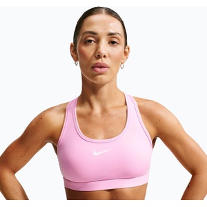 Nike Спортен сутиен Nike Swoosh pink rise/white