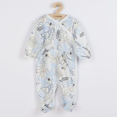 Kojenecký bavlněný overal s bočním zapínáním New Baby Lovely modrá