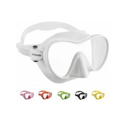 CRESSI Cressi Frameless Diving Mask F1 - Fog-free Glass Lens, Diving Goggles - Ergonomic Silicone Rim, Snorkel Mask - Dry Snorkel & Snorkel Set - White - Mask - ZDN283000