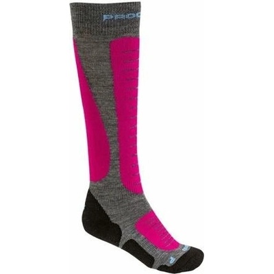 PROGRESS KIDS HIGH SOX dětské zimní ponožky šedá/růžová