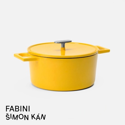 FABINI Kastról & Šimon Kán, 26 cm 5,5 l - Smaltovaný liatinový kastról s pokrievkou, žltý