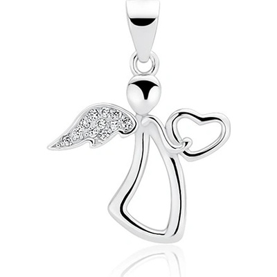 Olivie Strieborný prívesok Anjel so srdiečkom 2286