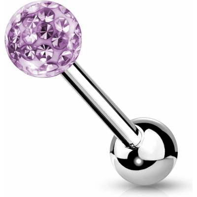 S4U Piercing do jazyka Crystals from SWAROVSKI (fialová) PJ0030-VI