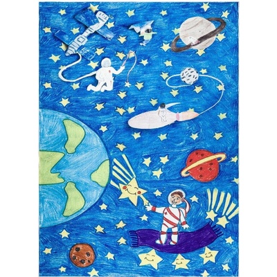 Dywany Łuszczów Bambino 2265 Rocket Space blue Modrá