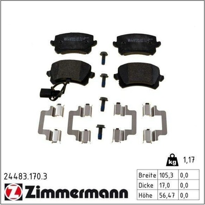 Sada brzdových destiček, kotoučová brzda ZIMMERMANN 24483.170.3