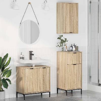vidaXL Комплект мебели за баня 3 бр. Сонома дъб 39, 5 x 36 x 88 см (3393105)