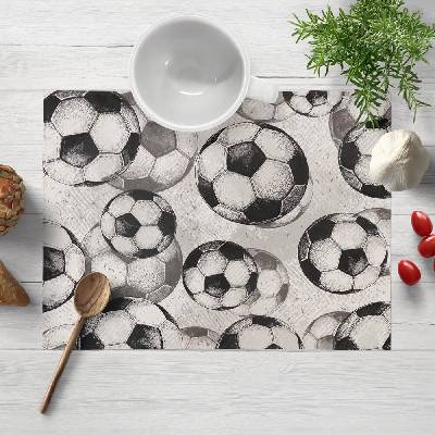 Biante Detské bavlnené prestieranie Sandra SA-776 Čierno-sivé futbalové lopty 30x40 cm