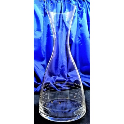 skleneny.shop Dekantér karafa na víno vodu 6 x Swarovski krystal ručně ryté broušené dekor Claudia LA-7321 1250 ml