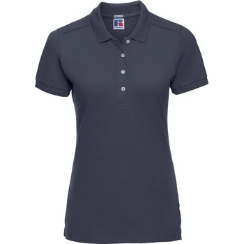 Russell Athletic 566f / Дамска еластична поло тениска с къс ръкав - тъмносиня m (10566f29002)