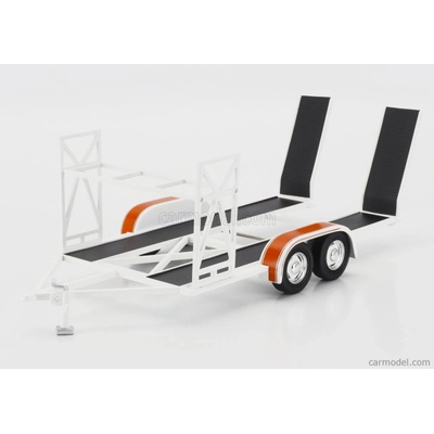 Gmp Accessories Carrello Trasporto Auto 2 assi Car Transporter Trailer Ycid Červená Stříbrná 1:18