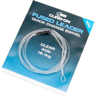 Nash Montáž Cling-On Fused Leader 40 lb clear 1 m