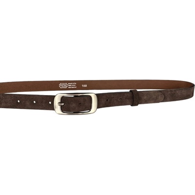 Penny Belts kožený opasek 17340 hnědý semišový