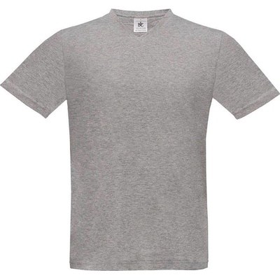B&C Exact V-Neck tričko s výstrihom do V sivé sport