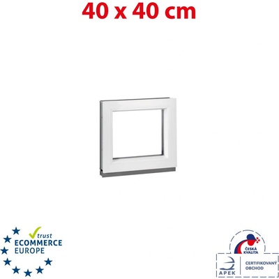 OKNA-HNED.SK Plastové okno | 40x40 cm (400x400 mm) | biele | fixné (neotvárateľné)