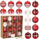 SPRINGOS Vianočné banky bielo-červené mix 8cm sada 16ks