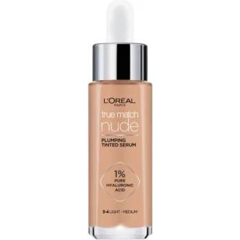 L'Oréal True Match Nude Plumping Tinted Serum тониращ серум с 1% хиалуронова киселина 30 ml нюанс 3-4 Light-Medium