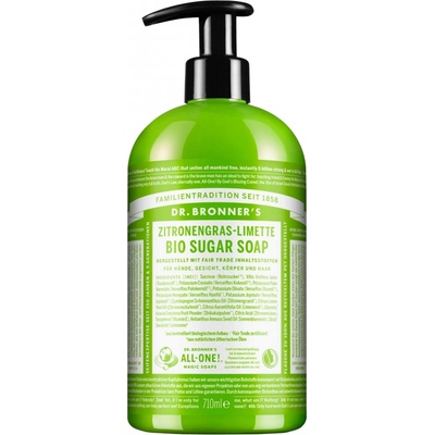 Dr. Bronner's Cukrové mydlo s citrónovou trávou a limetkou 710 ml
