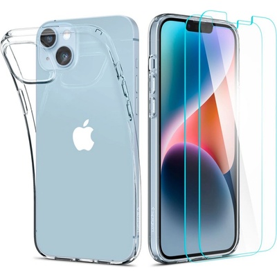 Spigen Удароустойчив, силиконов кейс за iPhone 14 Plus от Spigen Liquid Crystal - Crystal Clear (8809811864359)
