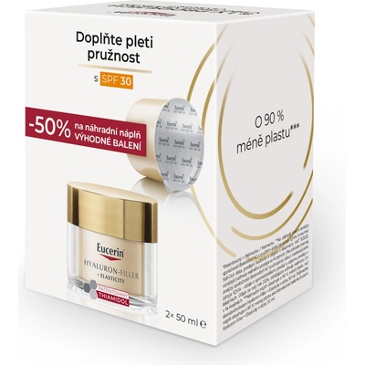 Eucerin Hyaluron Fil. + Elasticity denný krém SPF 30 dóza + náhradná náplň Refill 2 x 50 ml