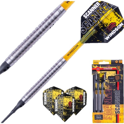 Set wolframových šípok s mäkkými hrotmi Windson SCANNER 20 G mix,žltá