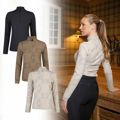 Pikeur Tričko Selection Zip dámské černá – Zboží Dáma