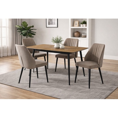 ЕВРОМАР Разтегателна трапезна маса yense меден дъб / черно