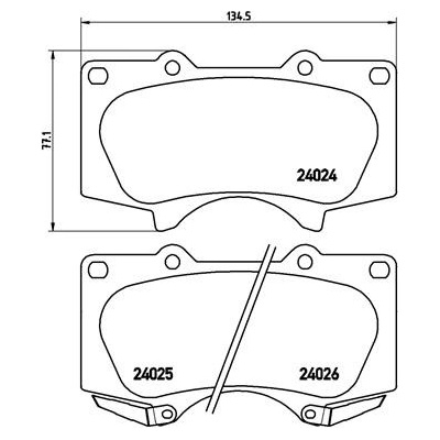 BREMBO Sada brzdových platničiek kotúčovej brzdy P83102