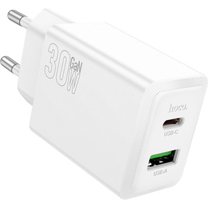 hoco. N71 Nuevo PD30W+QC3.0 GAN USB-C, USB-A зарядно устройство (ЕС)