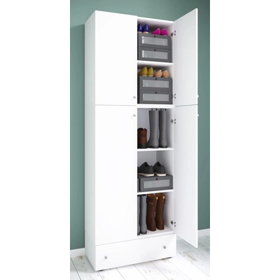 VCM Lona XXL s otočnými dvířky se zásuvkou 70 × 39 × 200 cm bílý