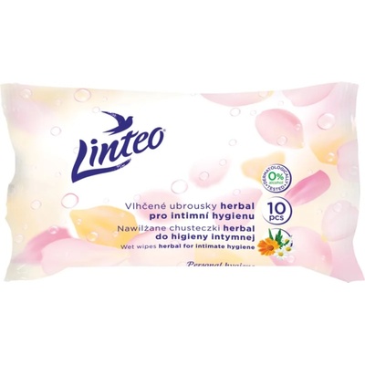 Linteo Personal hygiene мокри кърпички за интимна хигиена мини herbal 10 бр
