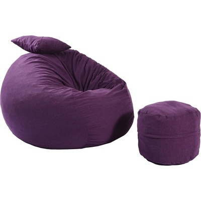 PUFRELAX Комплект, Барбарон с табуретка за крака и декоративна възглавница, Перящ се калъф, Подходящ за деца, 500л (puf-m-mop-pt-mlb)