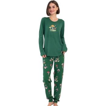 Дамска пижама в зелено с гъбки