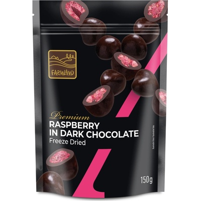 FARMLAND Lyofilizované maliny v horkej čokoláde Premium 150 g