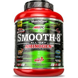 Amix Nutrition Smooth-8 - хибриден комплекс за маса - Ягода и йогурт / 2, 3 кг