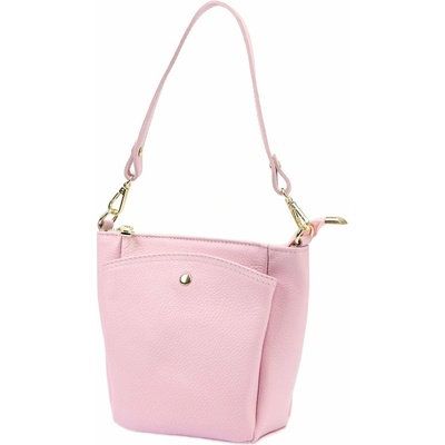Luka dámska malá kožená crossbody kabelka púdrovo ružová 26-018